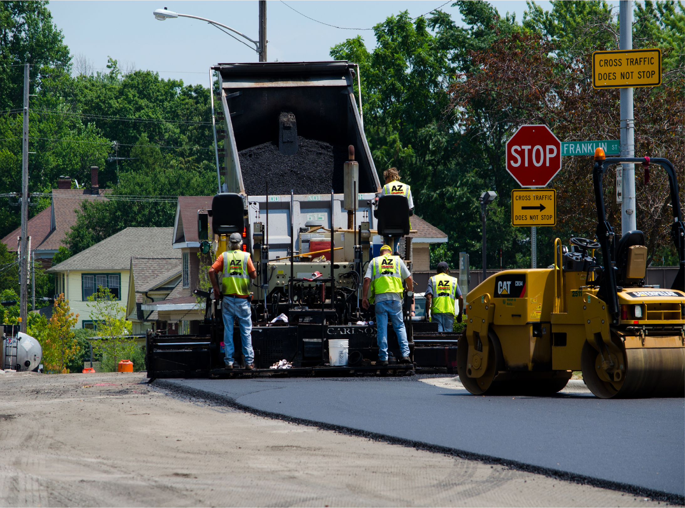 AZ Unlimited asphalt paving crew placing asphalt